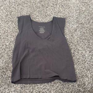 Free People Charcoal Sleeveless V-Neck Tank